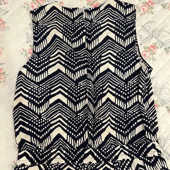 J. Crew Linen Cotton V-Neck Zig Zag Sleeveless Jumpsuit size 2 - Picture 10 of 12